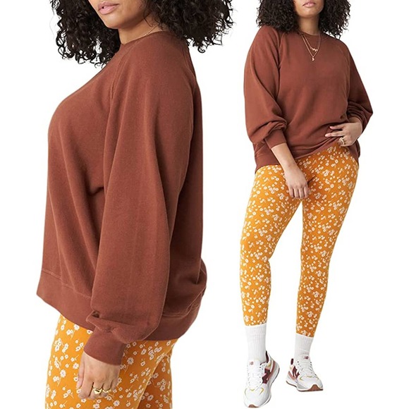 Bandier x Sincerely Jules The Juniper Crew Neck Sweatshirt Sunbaked Size 3X - Picture 1 of 6